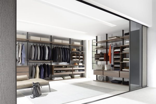Walk-in closet from Ars Nova Collection with open shelving