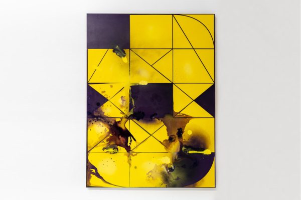 Single artwork displayed in minimalist setting at Galerie Droste