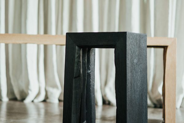 black wooden chair and bench by NIROH