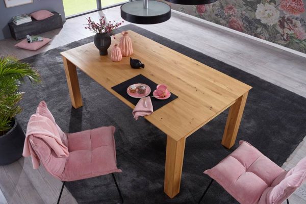 Modern solid wood table in cozy living space – PLH design piece