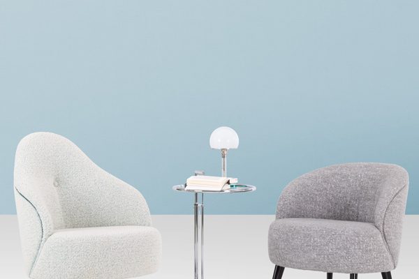 Two comfortable Werther lounge chairs in fabric upholstery – cozy and compact seating solutio